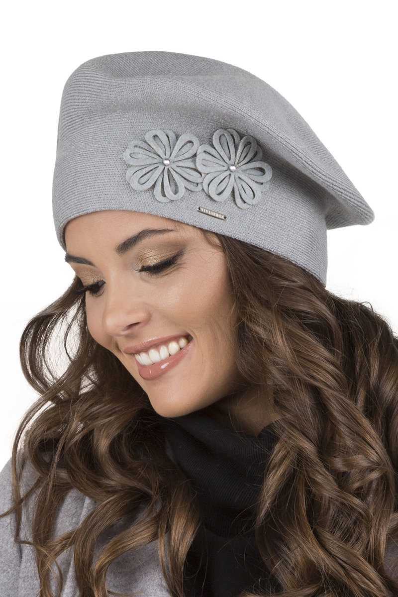 Vivisence 7007 Jasnoszary Uni Nakrycie Głowy Beret