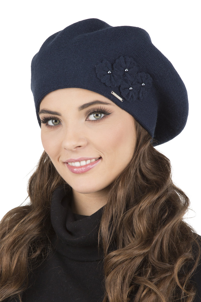 Vivisence 7006 Granatowy Uni Nakrycie Głowy Beret