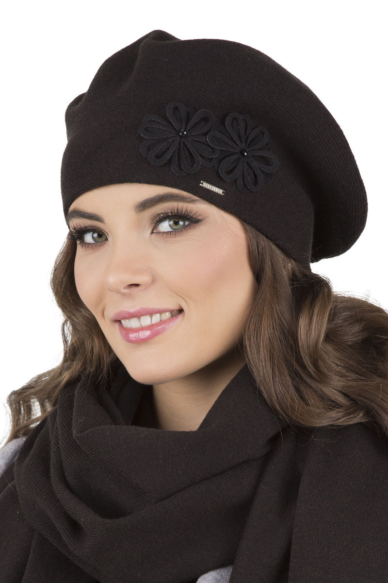 Vivisence 7007 Czarny Uni Nakrycie Głowy Beret