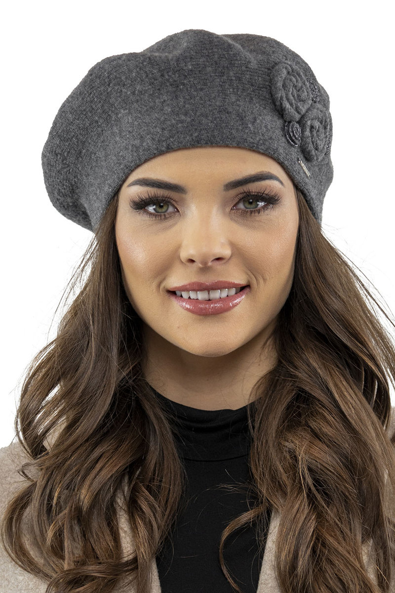 Vivisence 7037 Ciemnoszary Uni Nakrycie Głowy Beret
