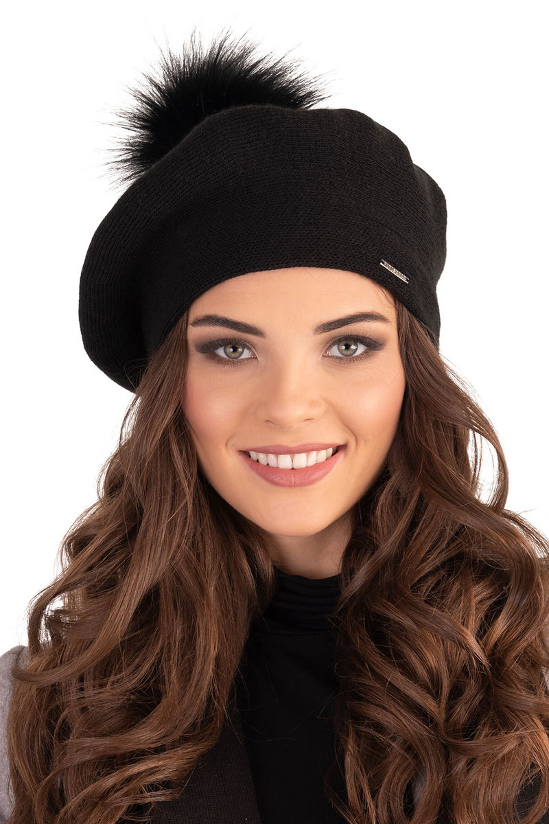 Vivisence 7035 Czarny Uni Nakrycie Głowy Beret