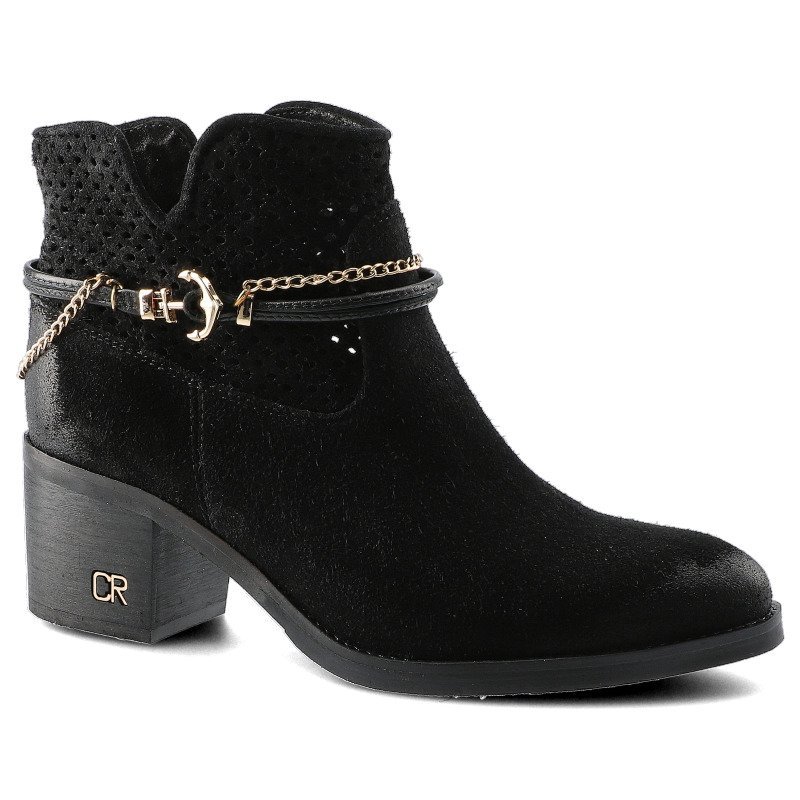 Czarne Botki Damskie Carinii Stylowe Buty Jesienne