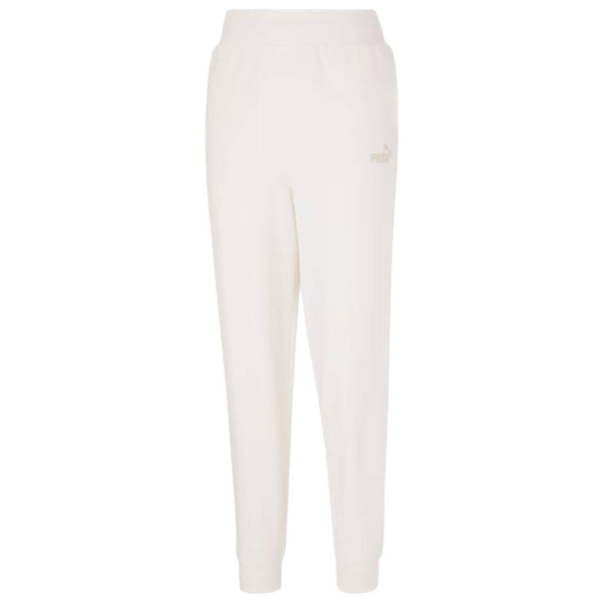 Spodnie damskie Puma ESS+ Embroidery High-Waist Pants FL kremowe 670007 99-XL