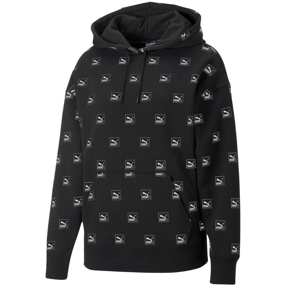 Bluza damska Puma Brand Love AOP Hoodie FL czarna 535706 01-M