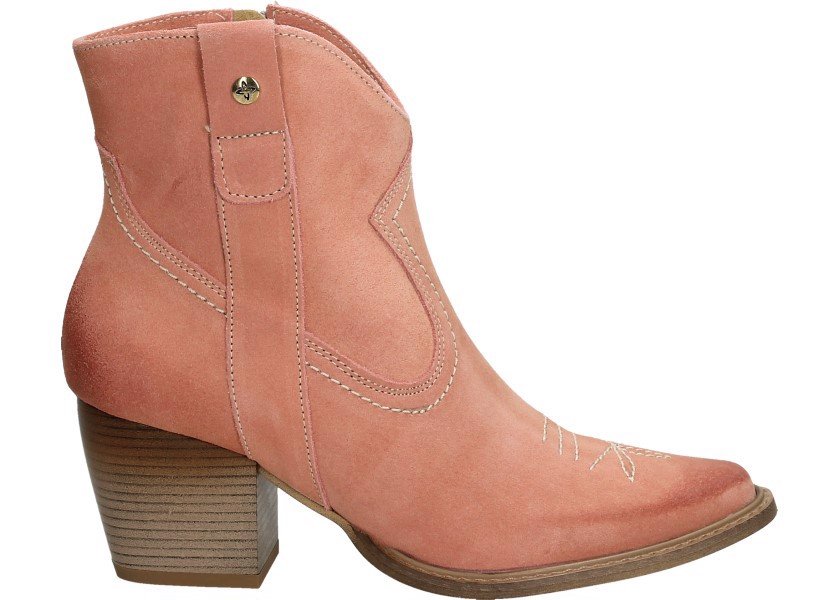 Maciejka Botki 05776-15/00-6 40 Kowbojki różowe z przeszyciem