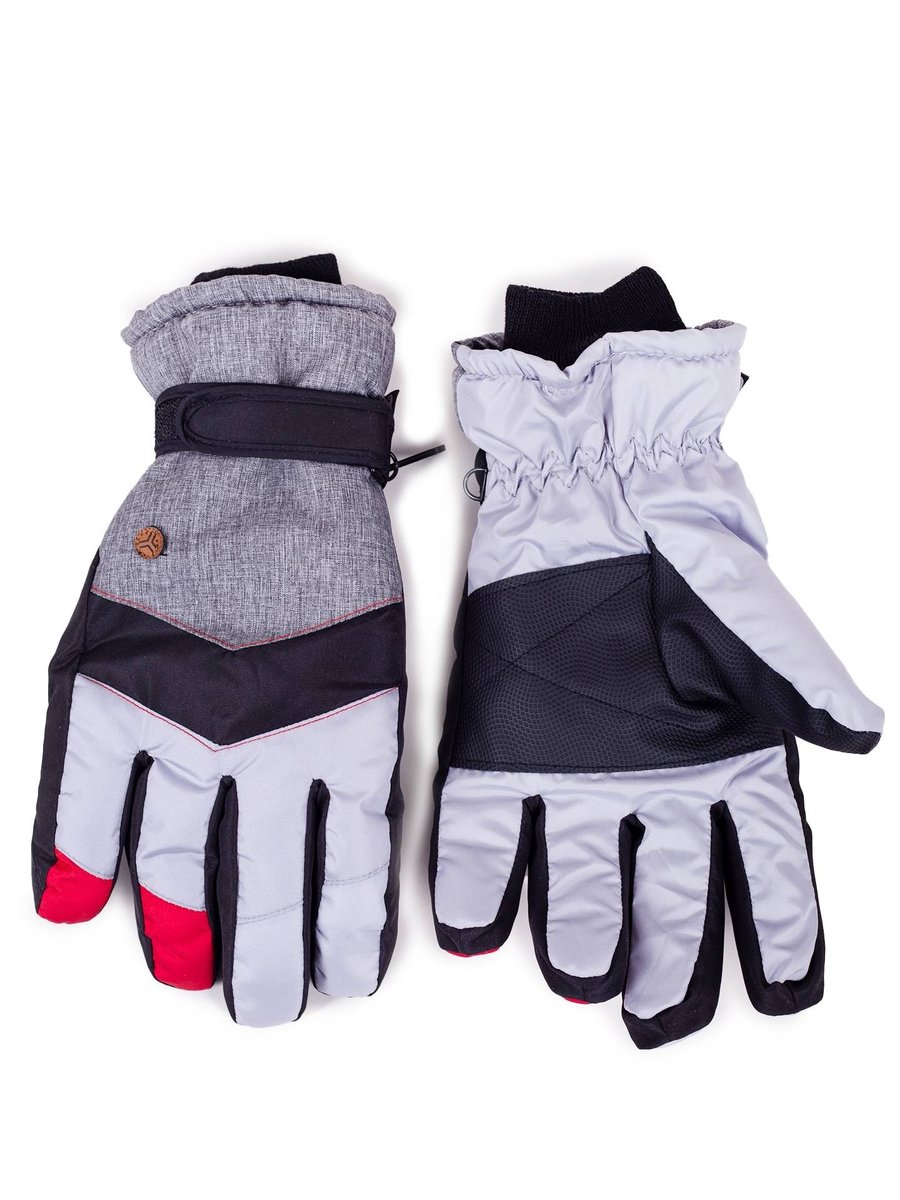 Rękawiczki Narciarskie Męskie Szaro - Czarne 22 Cm