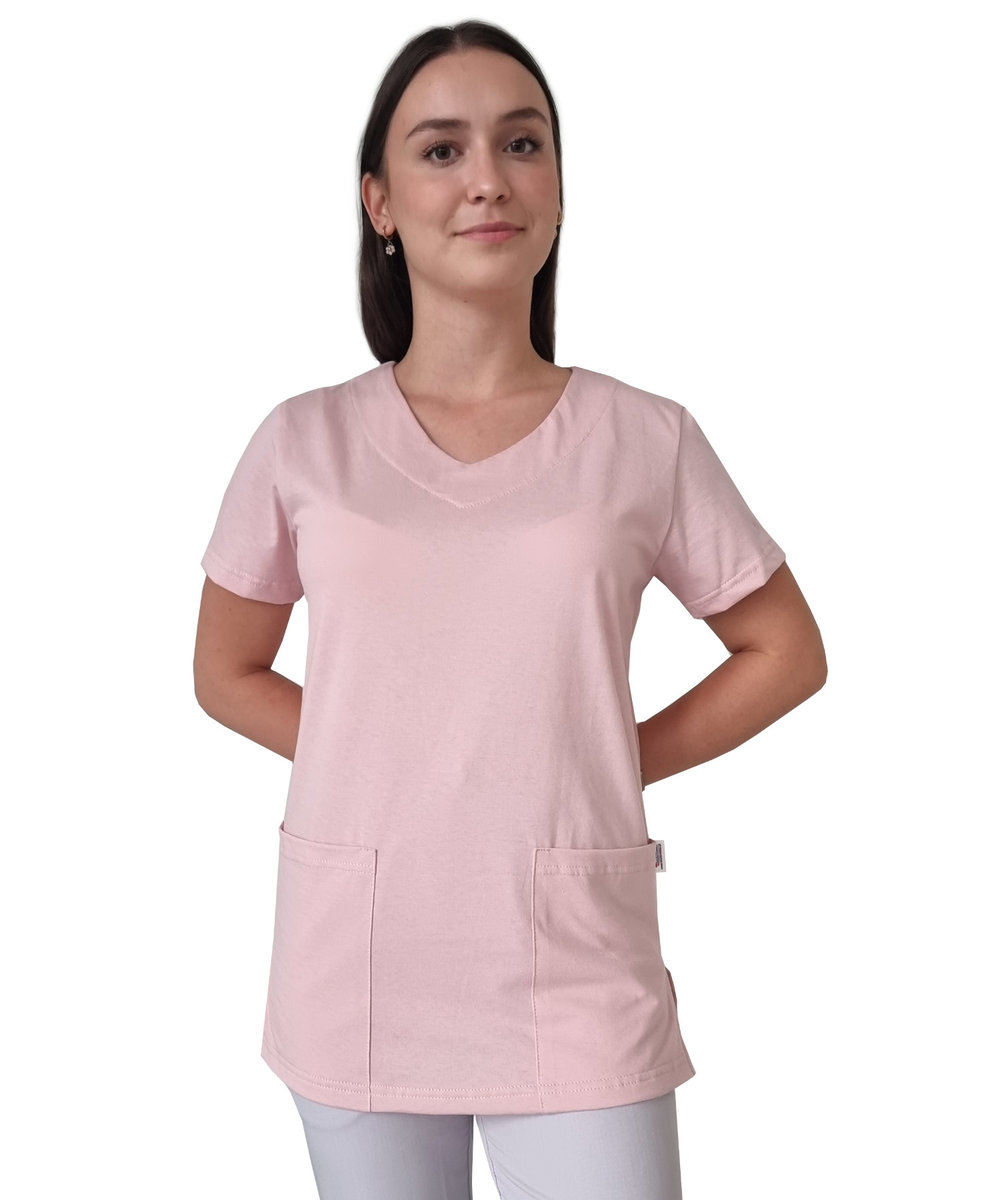Bluza Medyczna Brudny Róż Elastyczna Bawełna Roz. Xs