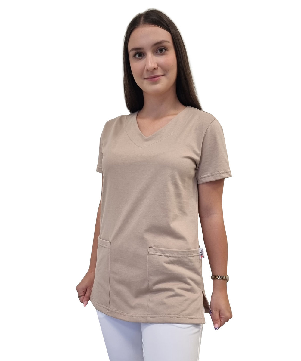Bluza Medyczna Beżowa Elastyczna Bawełna Roz. Xs