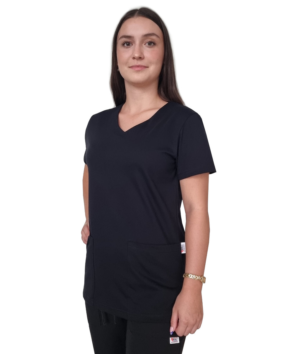 Bluza Medyczna Czarna Elastyczna Bawełna Roz. L