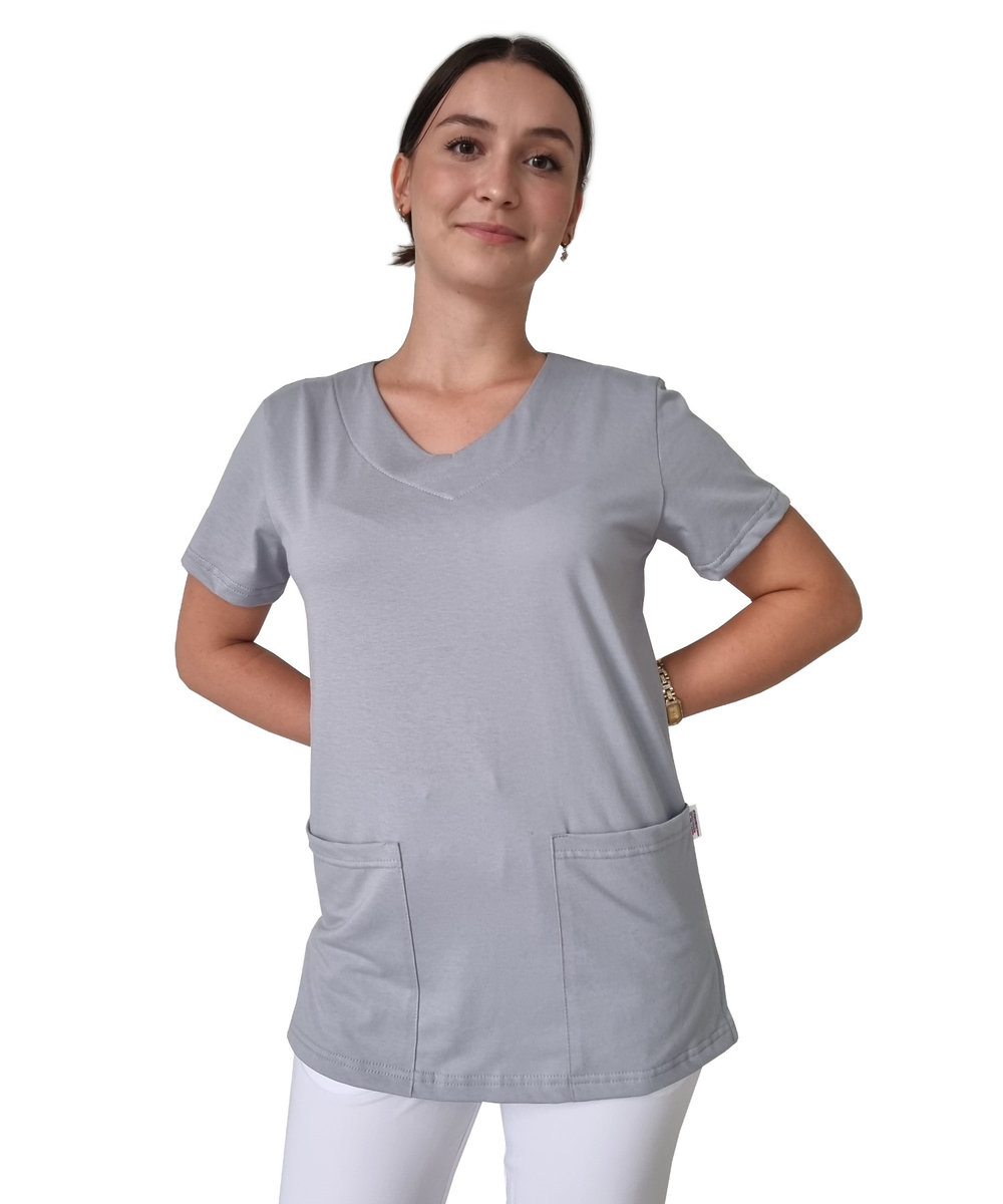 Bluza Medyczna Szara Elastyczna Bawełna Roz. L