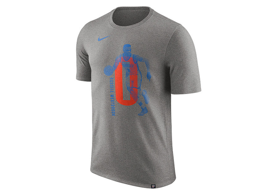 Nike Nba Russell Westbrook Oklahoma City Thunder Tee Dark Grey Heather