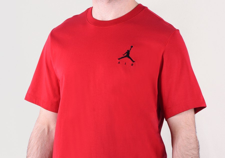 Nike Air Jordan Air Jumpman Logo Embroidered Tee Gym Red