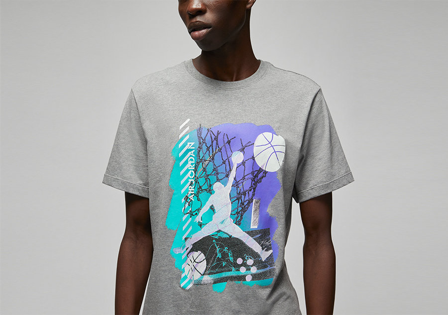 Nike Air Jordan Brand Graphic Crew 1 Tee Carbon Heather