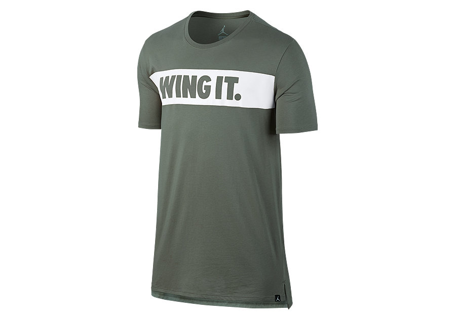 Nike Air Jordan 'Wing It.' Tee Dark Stucco