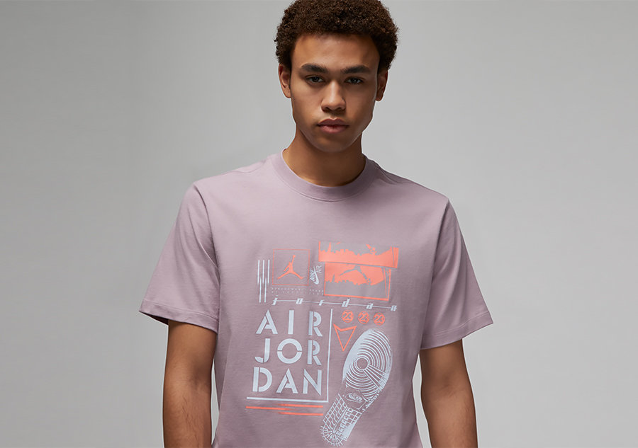 Nike Air Jordan Brand Graphic Crew 2 Tee Plum Fog