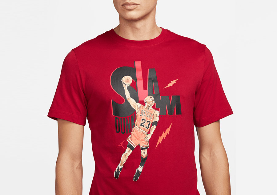 Nike Air Jordan Game 5 Crew Tee Gym Red
