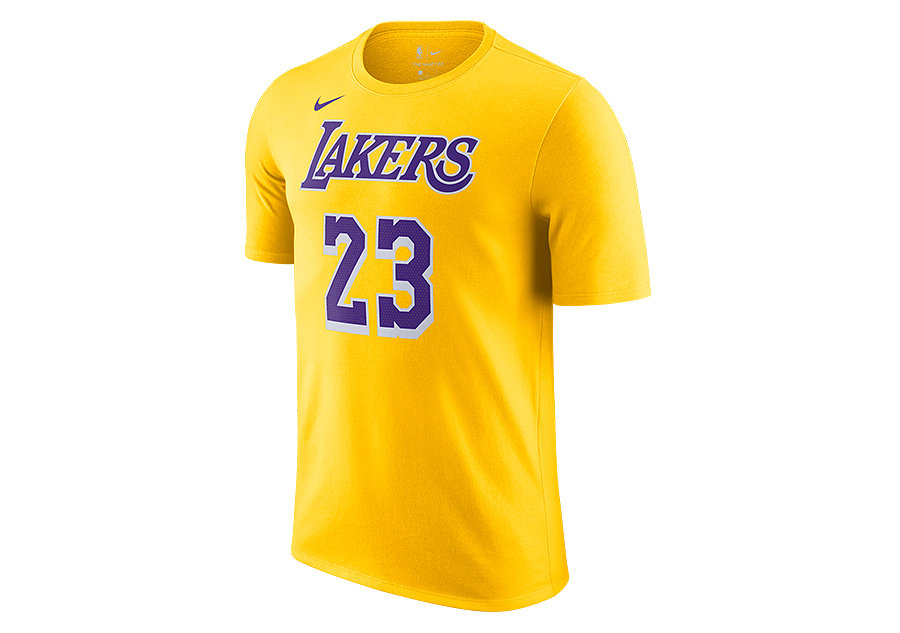 Nike Nba Los Angeles Lakers Lebron James 23 Tee Amarillo