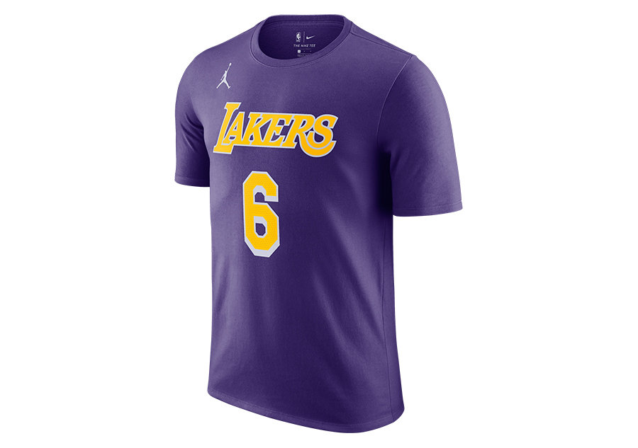 Nike Nba Los Angeles Lakers Statement Edition Lebron James Tee Court Purple