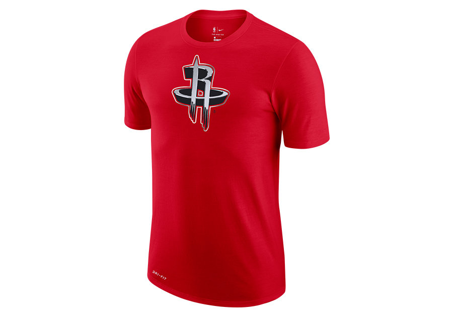 Nike Nba Houston Rockets Earned Edition Logo Dri-Fit Tee University Red