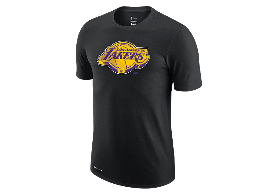 Nike Nba Los Angeles Lakers Earned Edition Logo Dri-Fit Tee Black