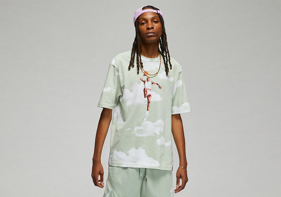 Nike Air Jordan Essential Statement 85 Aop Crew Tee Seafoam