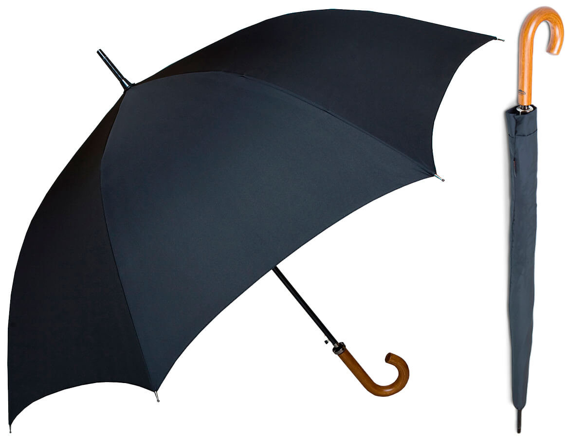 Długa, Mocna Automatyczna Parasolka Marki Parasol, Drewniana Rączka