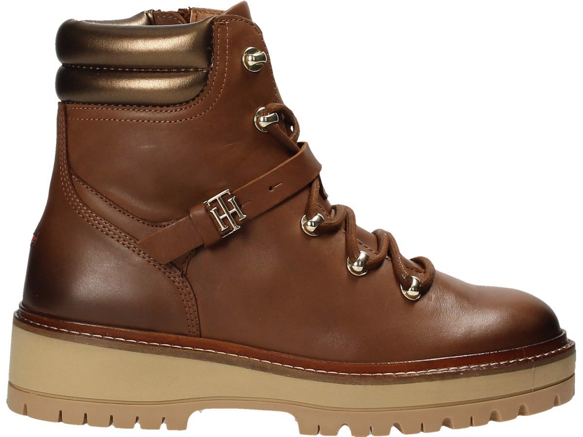 Tommy Hilfiger Trzewiki FW0FW06042 36 Polished Leather Flat Boot