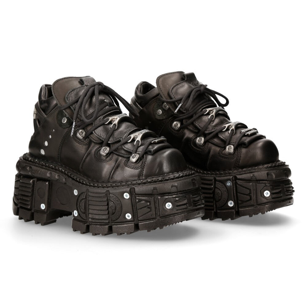 buty NEW ROCK ITALI NEGRO, NOMADA NEGRO, IMPERFECT TANK NEGRO TORNILLOS [M-TANK106-C2]-44