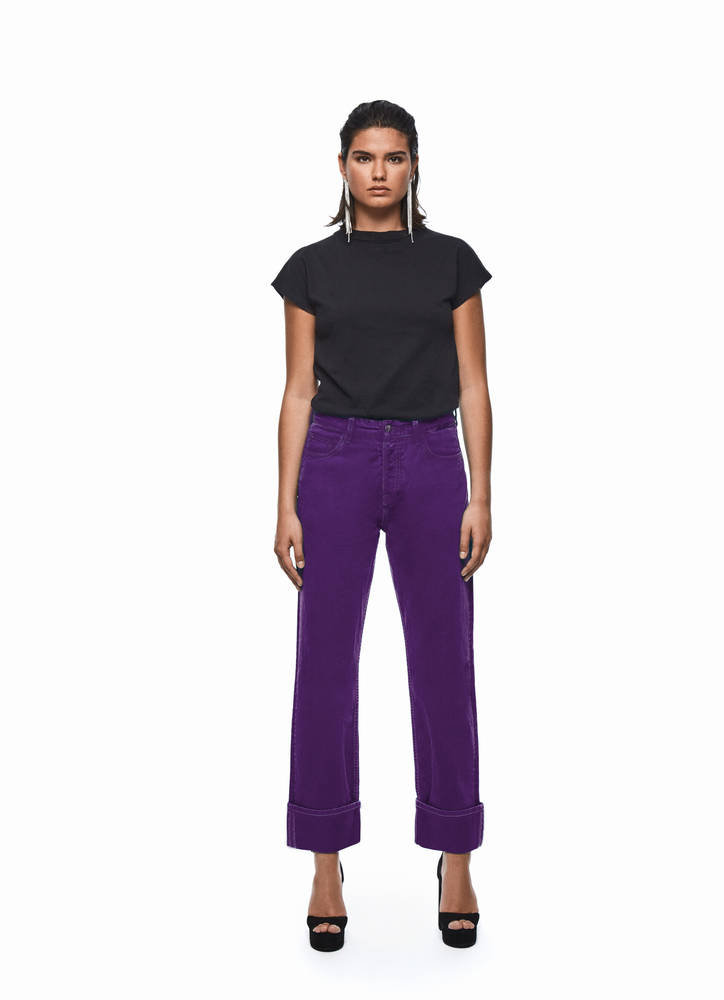 Spodnie damskie Pepe Jeans Retro Coloured fioletowe-W26