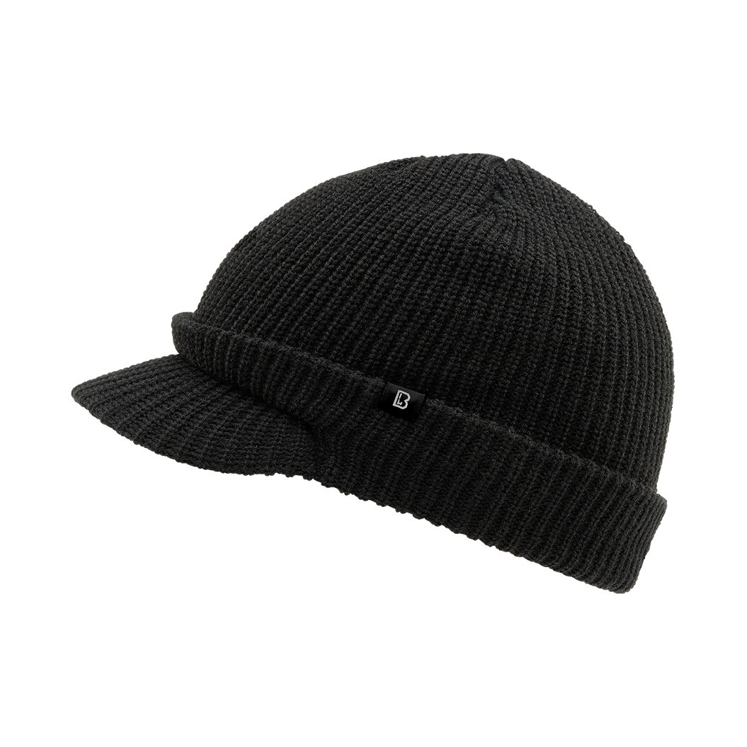 Czapka Zimowa Akrylowa z Daszkiem Brandit Shield Cap Czarna