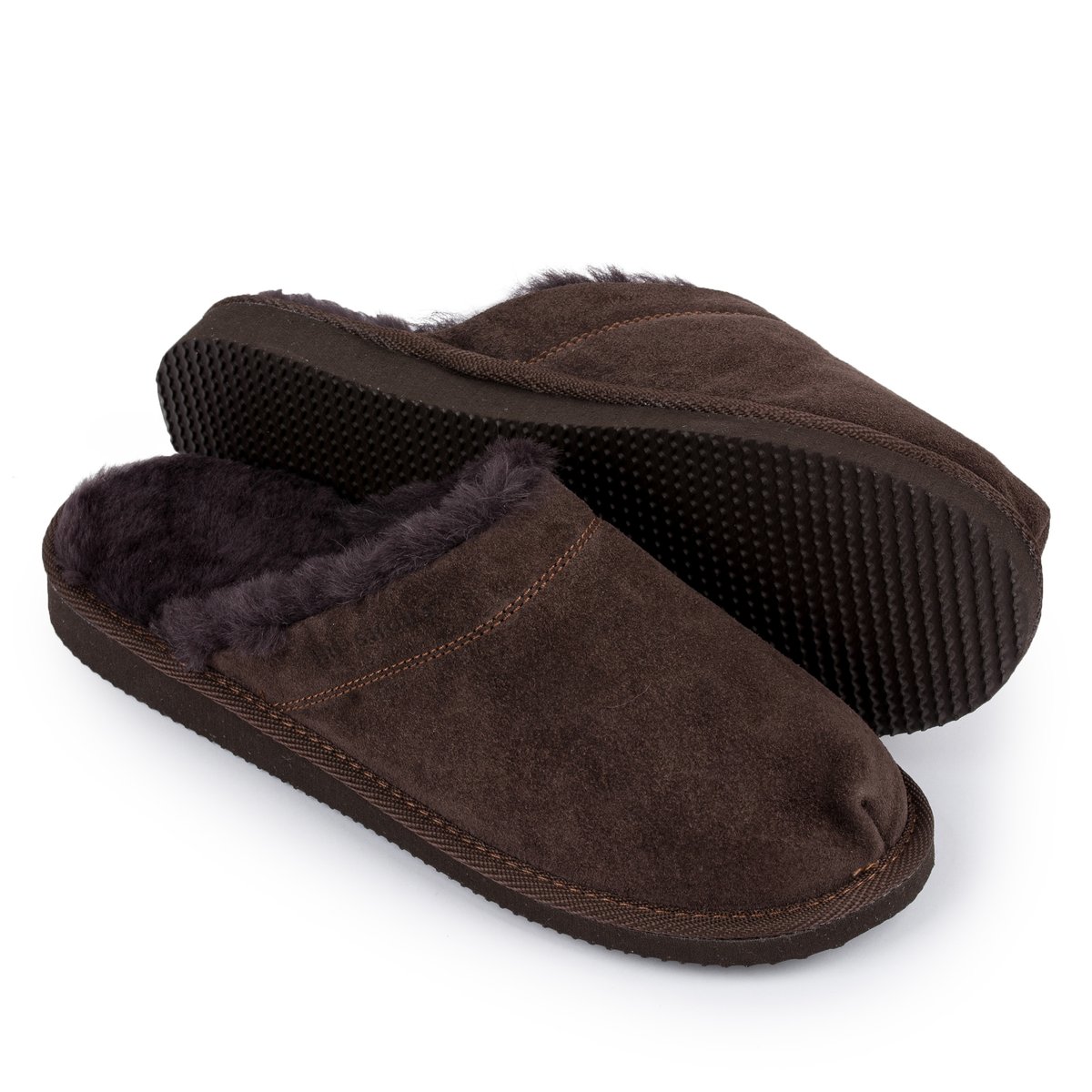 Ire Shoes Kapcie Męskie Skórzane Owcza Wełna Pantofle