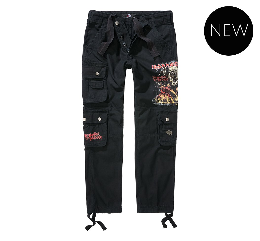 spodnie bojówki IRON MAIDEN PURE SLIM TROUSERS black-4XL