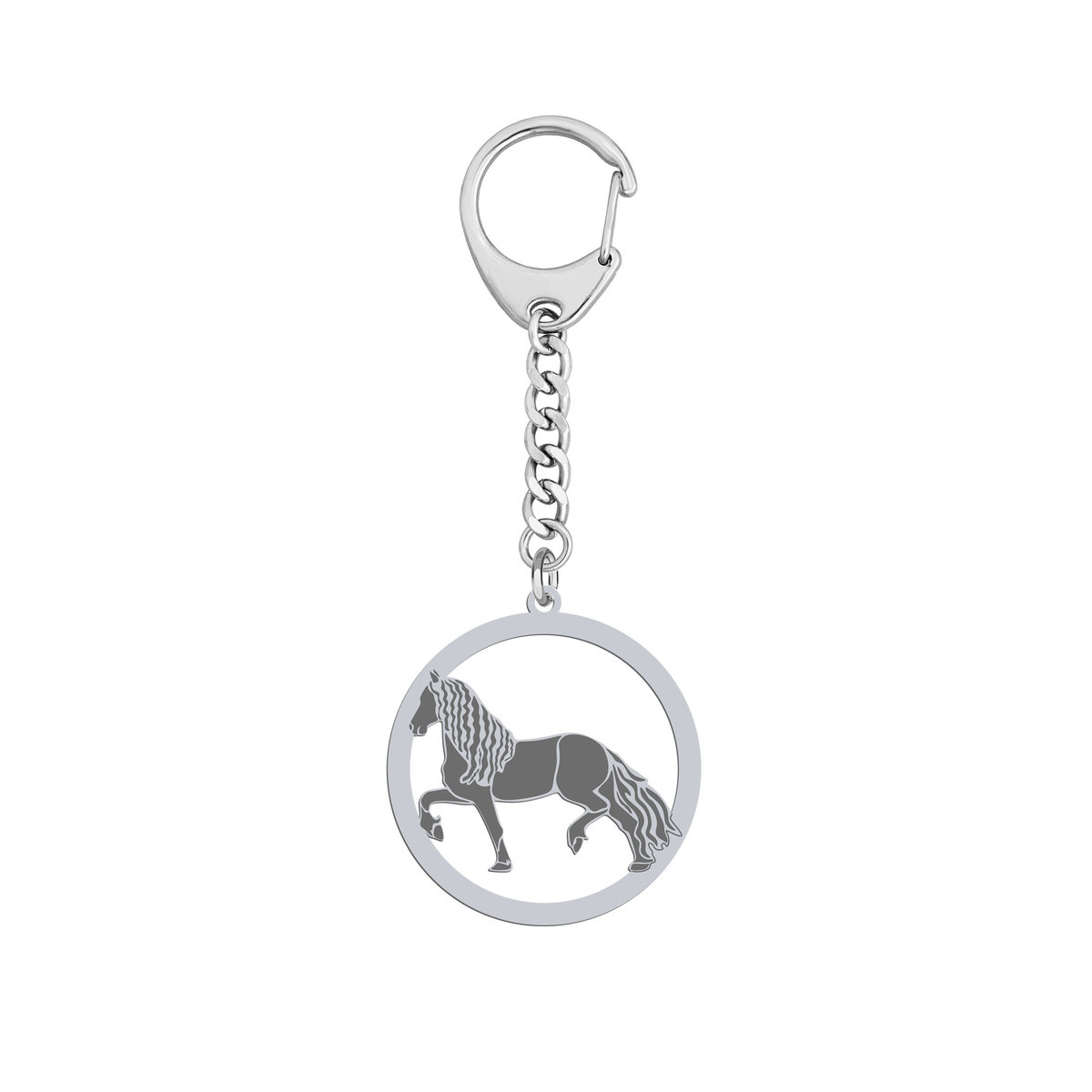 Brelok Koń Fryzyjski srebro GRAWER - MEJK Jewellery