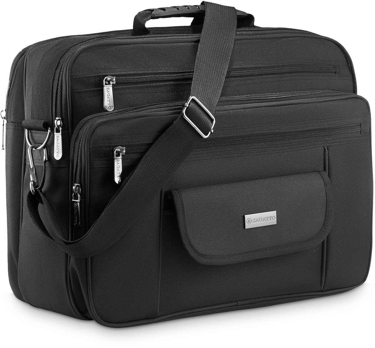 Torba Męska Czarna Na Ramię Do Pracy, Pojemna Listonoszka, Torba Na Laptopa, Zg807