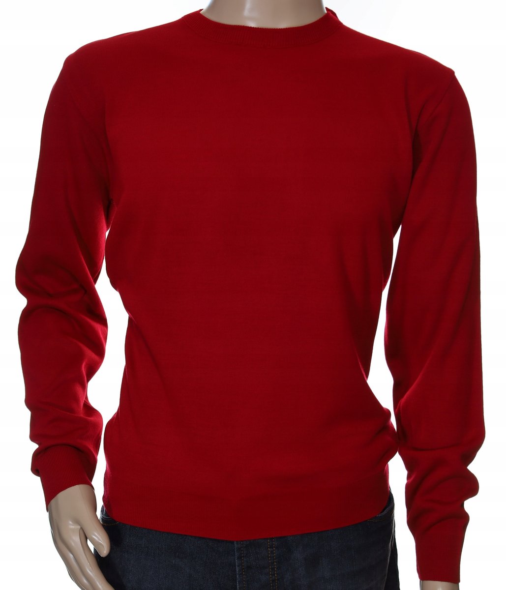 Sweter męski klasyczny gładki wełniany z wełny XL