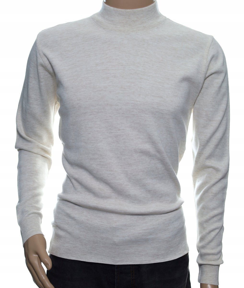 Sweter męski wełniany półgolf z wełny M