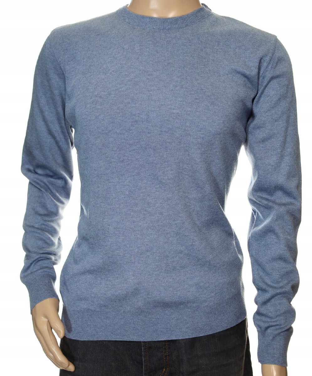 Sweter męski klasyczny gładki wełniany z wełny XXL 2XL
