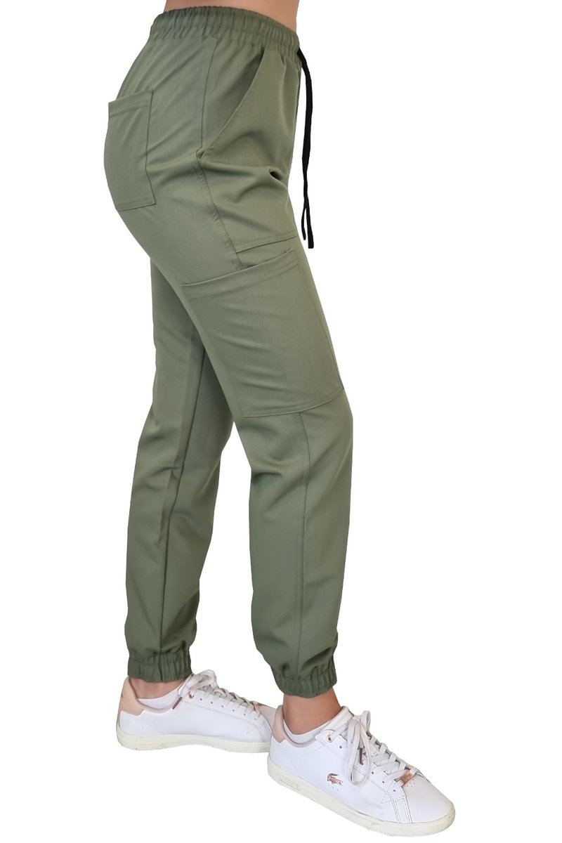 Joggery medyczne oliwkowe casual premium roz. XXL