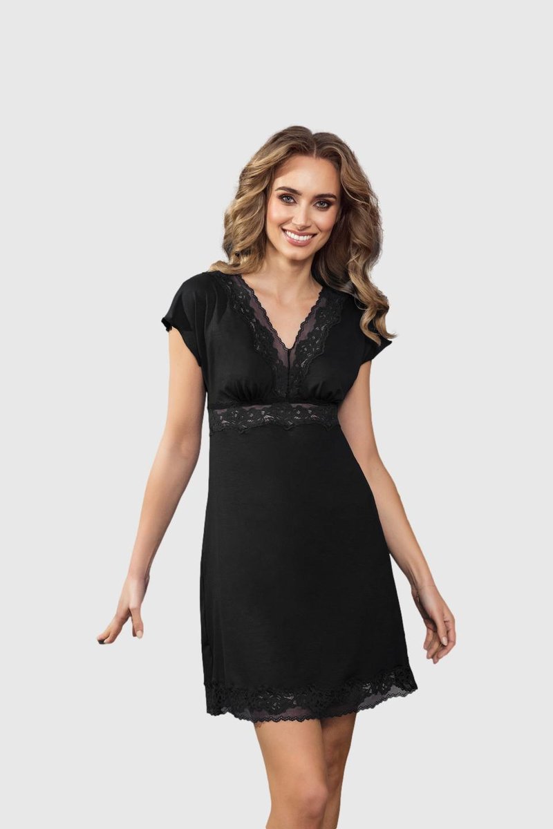 Eldar Tracy koszulka nocna V dekolt Czarna S