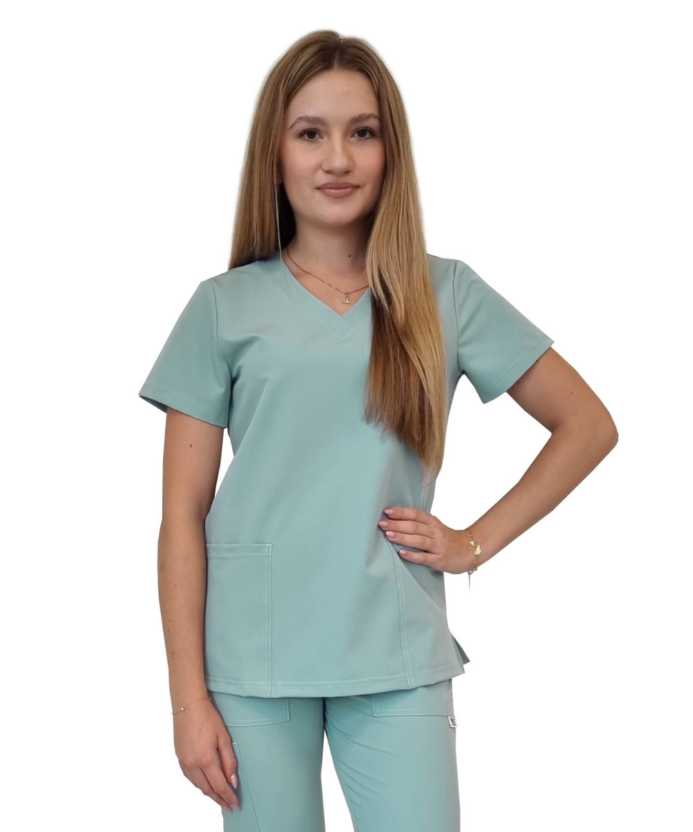 Bluza medyczna miętowa casual premium roz. XXL
