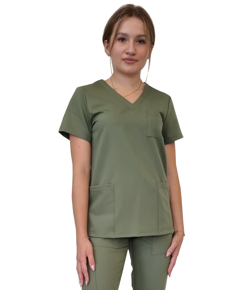 Bluza medyczna oliwkowa casual premium roz. XS