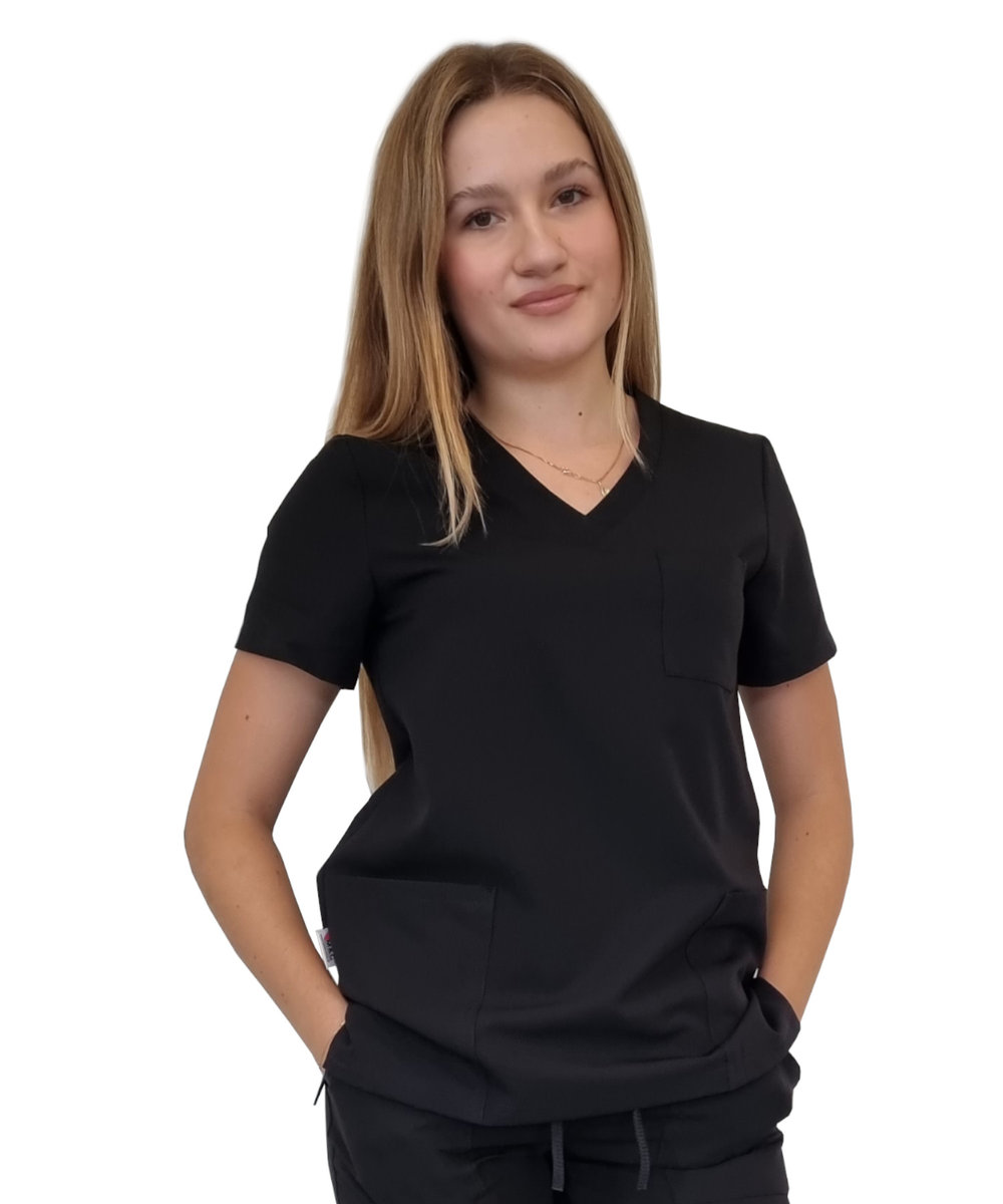 Bluza medyczna czarna casual premium roz. XXL