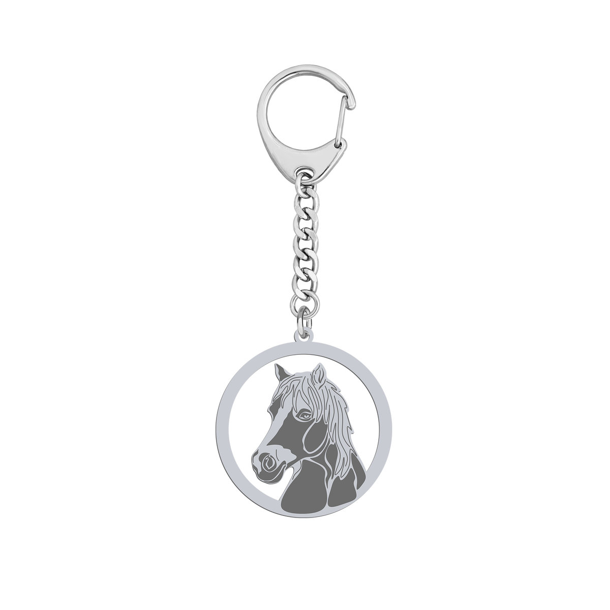 Brelok z Koniem Haflinger srebro GRAWER - MEJK Jewellery