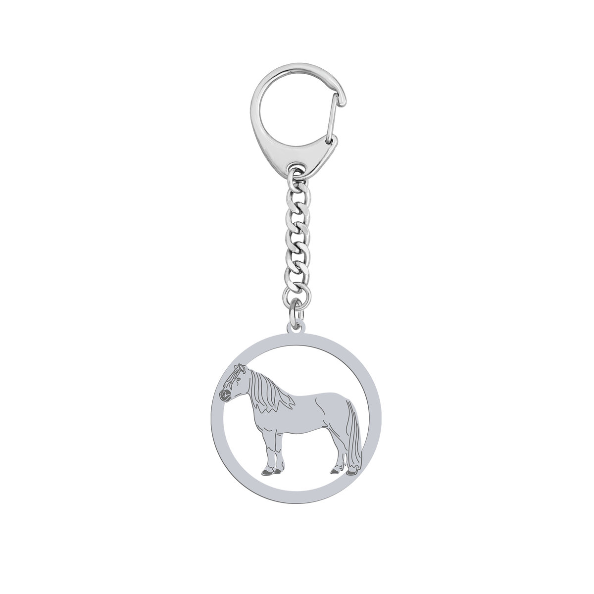 Brelok z Koniem Rasy Haflinger srebro GRAWER - MEJK Jewellery