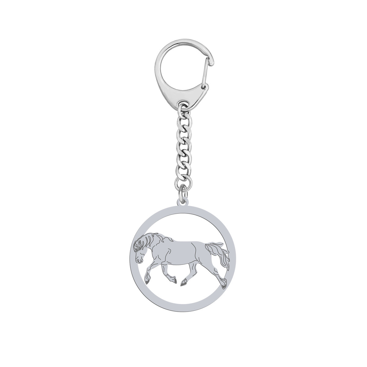Brelok z Koniem Rasy Haflinger srebro GRAWER  - MEJK Jewellery