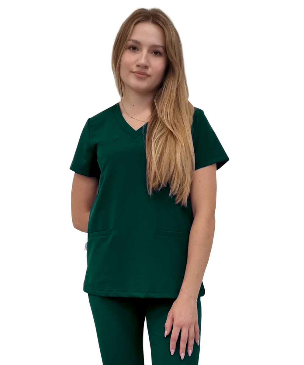 Bluza medyczna zielona butelka basic premium roz. XXL