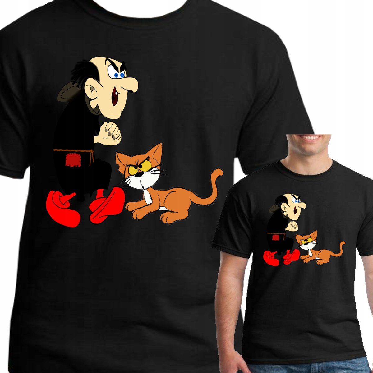 3194 Koszulka Smerfy Gargamel Klakier Czarna Xxl