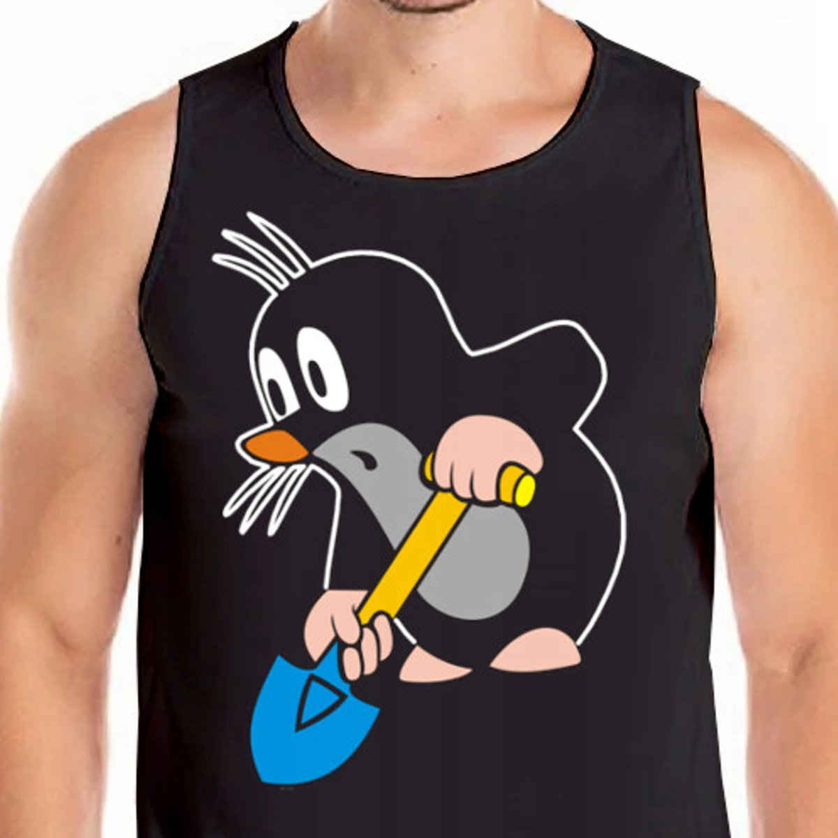 0449 Tank Top Koszulka Krecik Sąsiedzi S Czarna