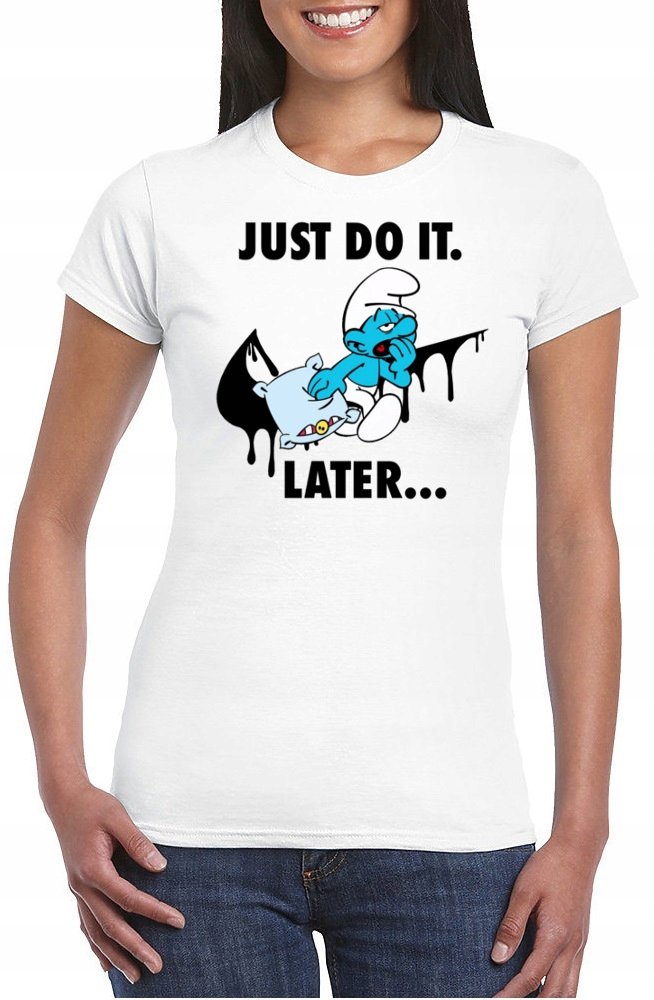 Damska Koszulka Smerf Bajka Just Do It M 0794