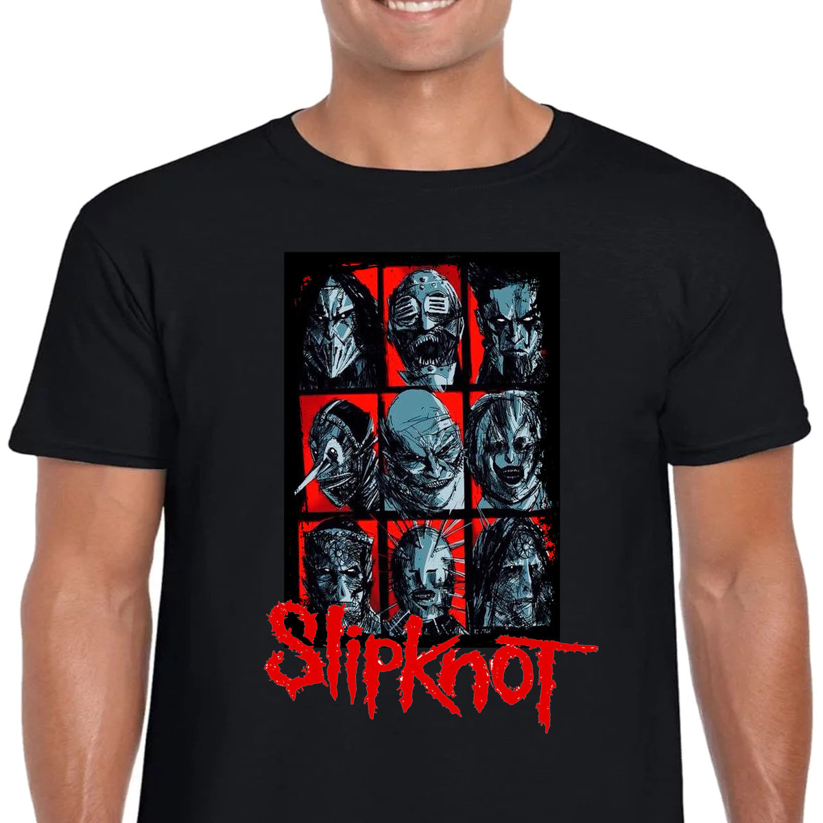 Koszulka Slipknot Heavy Metal Rock Horror L Czarna 3348